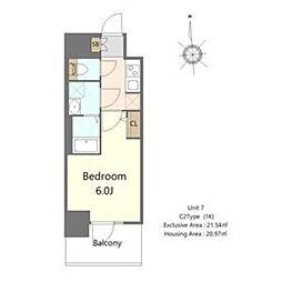 おおさか東線 高井田中央駅 徒歩10分の賃貸マンション 9階1Kの間取り