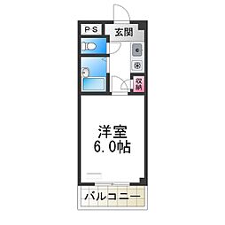 マンションライツ 3階1Kの間取り