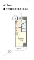 SHOKEN Residence横浜鶴見V 10階1Kの間取り