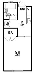 シャルムITO 1Kの間取図画像
