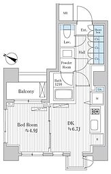 PlatinumView白金台 1DKの間取図画像