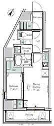 ONEROOFResidence木場West 1DKの間取図画像