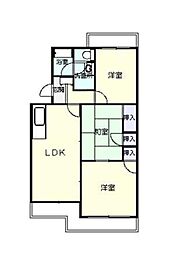 グレイス参番館 2階3LDKの間取り