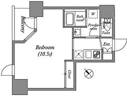 グランパセオ新宿余丁町 3階1Kの間取り