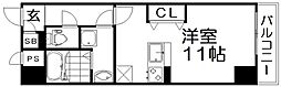 ミハマレジデンス枚方 ワンルームの間取図画像
