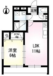 ジュールエストII 1階1LDKの間取り