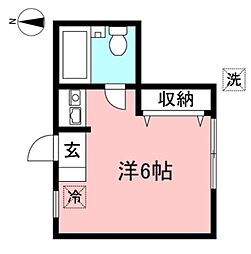 成城ベル ワンルームの間取図画像