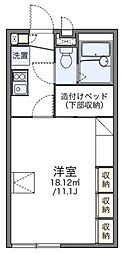レオパレスＶＥＮＴＶＥＲＴ 1階1Kの間取り