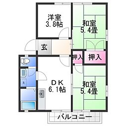 ディアス寿里 3DKの間取図画像