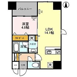増田屋ビル 5階1LDKの間取り