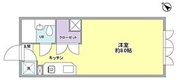 アルコすくも ワンルームの間取図画像
