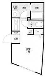 VISTA HONANCHO 2階ワンルームの間取り