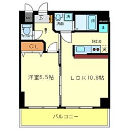 JR東西線 御幣島駅 徒歩8分の賃貸マンション 3階1LDKの間取り