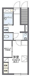 レオパレスメルベーユ2 1Kの間取図画像