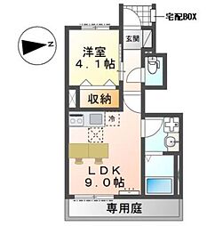 海老名市大谷北2丁目アパート 1LDKの間取図画像