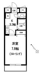 ドミールＴ 3階1Kの間取り