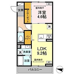 ルドベキア湘南台 1LDKの間取図画像