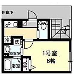 ベイルーム本町通り 1Kの間取図画像