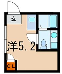 ミモザヒルズ本駒込 1階ワンルームの間取り