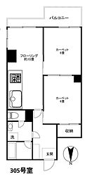 ライオンズマンション沼袋 3階2LDKの間取り