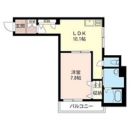 ウィンズアロー 1LDKの間取図画像