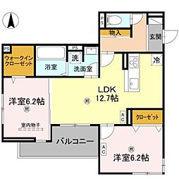 Osaka Metro長堀鶴見緑地線 今福鶴見駅 徒歩8分の賃貸アパート 2階2LDKの間取り