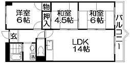 ソシアハイツオクダ 3LDKの間取図画像