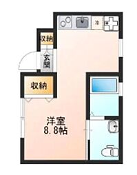 オハナテラス ワンルームの間取図画像
