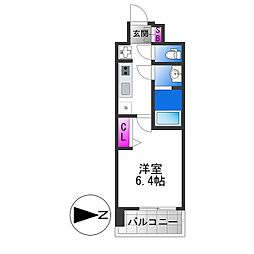 ブランシエスタ森ノ宮 1Kの間取図画像