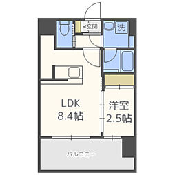 ドゥーエ赤坂 1LDKの間取図画像