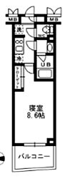 レジディア亀戸 1Kの間取図画像