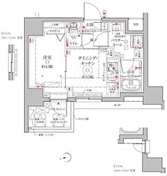 クレイシアIDZ上野 2階1DKの間取り