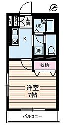 グレース布施 1Kの間取図画像