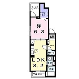 アーバンメゾン 1階1LDKの間取り
