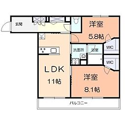 ソレイユ湘南6 2LDKの間取図画像