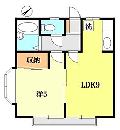 サマックス本橋ハイツ・C 1LDKの間取図画像