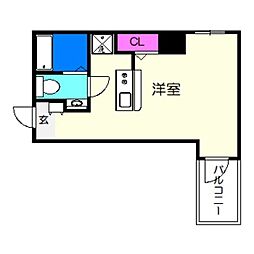 VitaNuova堺 ワンルームの間取図画像