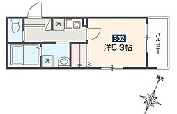 さいたま市緑区大字中尾アパート 1Kの間取図画像