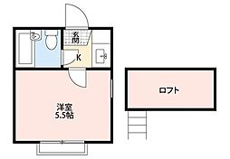 コーポ巣鴨 Ｂ棟 2階1Kの間取り