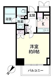 クオリア銀座 5階1Kの間取り