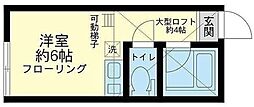 鶴見コントレラスの杜 1階ワンルームの間取り