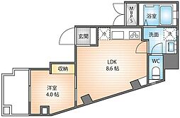 Lieto Kawasaki 1LDKの間取図画像