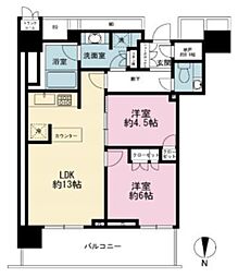 ザ・パークハウス晴海タワーズティアロレジデンス 2LDKの間取図画像