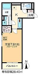 ファイネス梅田　Ａ棟 1階1Kの間取り