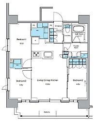 ルフォンプログレ上野御徒町 15階3LDKの間取り