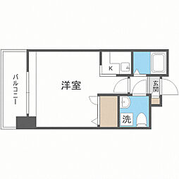 エステート・モア警固 1Kの間取図画像