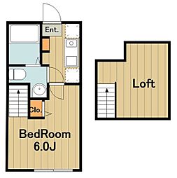 プラージュ 1Kの間取図画像