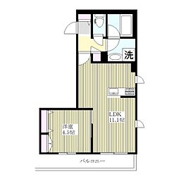 サン ラポルテ 1LDKの間取図画像