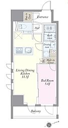 JPnoie上野稲荷町 1LDKの間取図画像