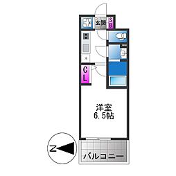 CREST TAPP 大阪EAST 1Kの間取図画像